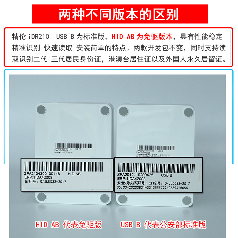 精倫IDR210身份證閱讀器